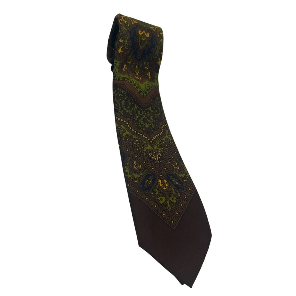 Vintage Don Loper of California Tie 1960s Narrow Brown Retro Necktie